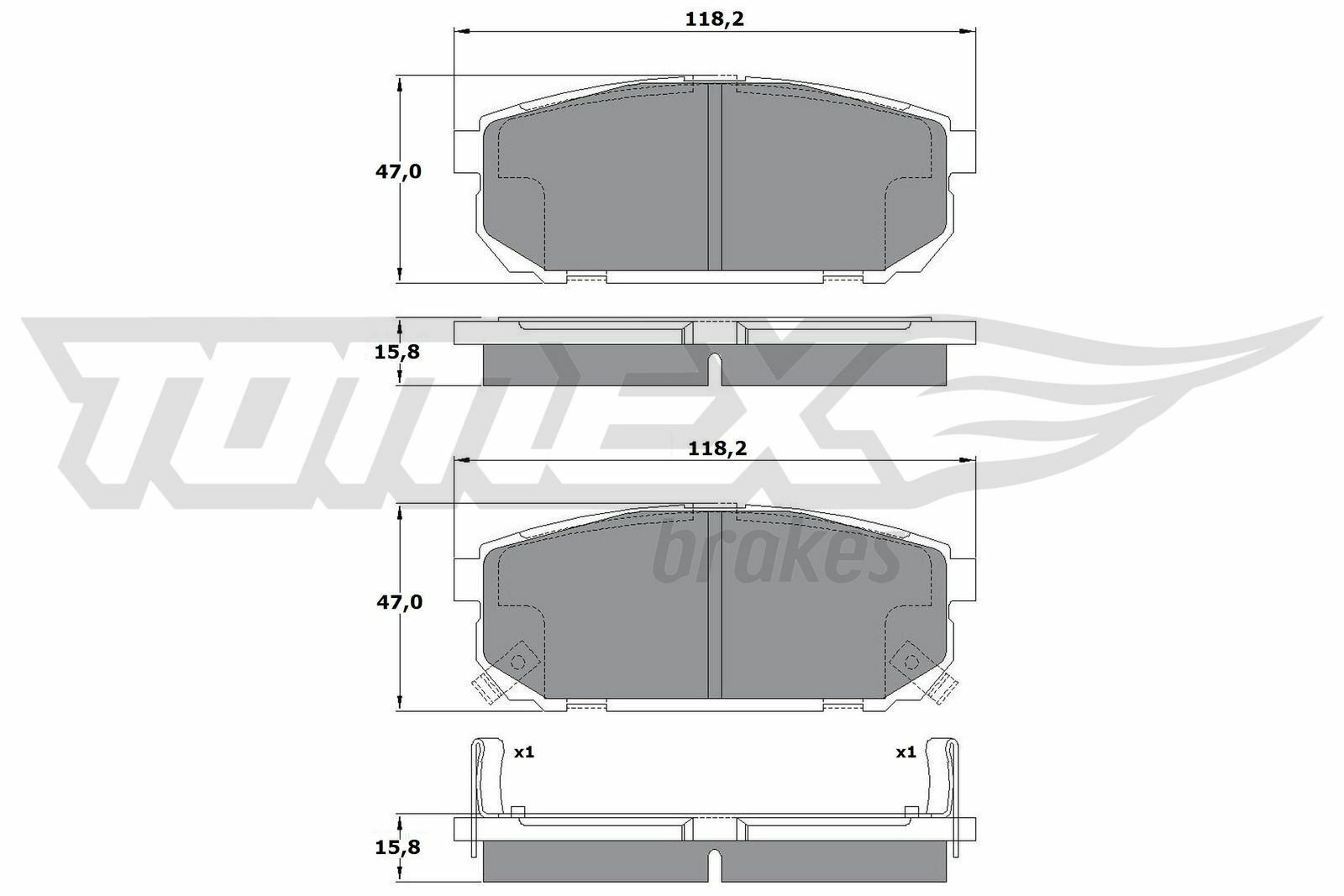 Sada brzdových destiček, kotoučová brzda TOMEX Brakes